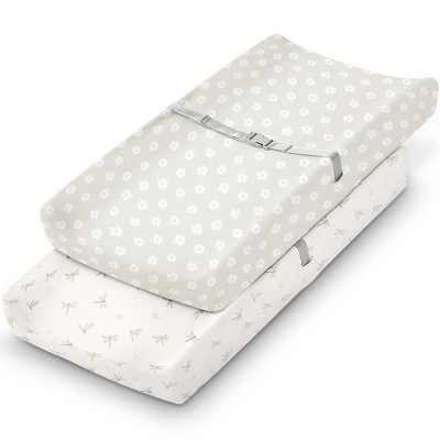 LISM 2-Pack 100% Cotton Changing Pad Covers Diaper Changing Pad Sheets