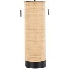 LumiSource Cylinder Rattan 29" Contemporary Rattan Table Lamp Black Metal and Natural Rattan - 3 of 4