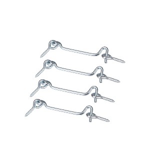 Unique Bargains Carbon Steel Cabin Eye Latch Gate Door Swivel Hook with Mounting Screws 4 Pcs - 1 of 4