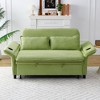 MAYEERTY Green Letter Striped Fabric Multifunctional Loveseat Sofa Bed for Bedroom Living Room - 2 of 4
