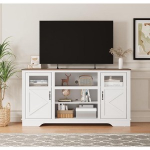 58" Farmhouse TV Stand , Entertainment Center for TVs up to 70 Inch - 1 of 4