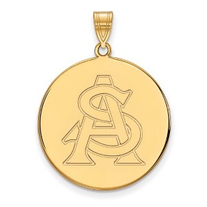 Black Bow Jewelry 14k Yellow Gold Arizona State Sun Devils NCAA Extra Large Pendant - 1 of 3