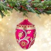 Miss Christmas 5.0 Inch Secret Garden Pink Fabrege Egg Christmas Tree Ornament , Christmas Decor Christmas, Paint, Glitter, Faux Stones (1PC) - 2 of 4