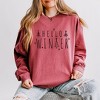 Simply Sage Market Women's Lightweight Garment Dyed Graphic Sweatshirt Hello Winter Trees - 2 of 4