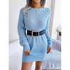 Coolmee Women's Off Shoulder Sweater Dress Chunky Knit Long Sleeve Pullover Tunic Mini Dress - 4 of 4