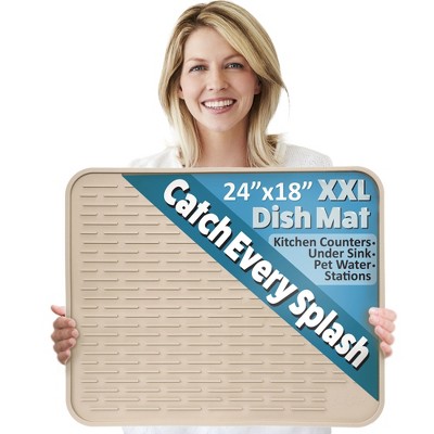 To encounter Silicone Dish Drying Mat - Extral Large 24 x 18 - Set of 2  Flexible Rubber Drying Mat, Heat Resistant Silicone Trivet, Counter Top  Mat