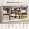 Farmhouse TV Stand for Living Room, 45" Wood Entertainment Center with Sliding Barn Doors, 4 Large Storage Drawers, TV Console for Bedroom Entryway - 4 of 4