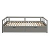 Twin to King Wooden Daybed with Twin Size Trundle Bed and Two Storage Drawers, Extendable Bed Frame, Sofa Bed for Bedroom Living Room - 4 of 4