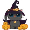 Junior's Design By Humans Black Cat With Jack O Lantern Halloween Shirt By thebeardstudio T-Shirt - 2 of 3