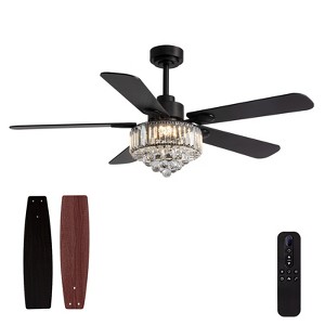 Silijoy 52-Inch Crystal Chandelier Ceiling Fan with Lights Remote and Elegant Crystal Chandelier Design (5 Blades and Remote Included) - 1 of 4