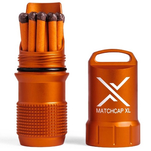 Exotac Matchcap Xl Waterproof Match And Striker Case - Blaze Orange ...