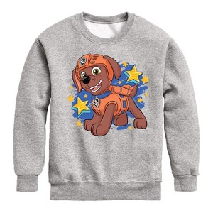 Boys' - Paw Patrol - Zuma Sketch Graphic Long Sleeve Fleece Sweatshirt - 1 of 4