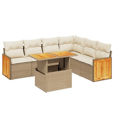 vidaXL Garden Sofa Set Beige