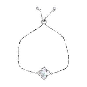 Adornia Mother of Pearl Flower Adjustable Bolo Bracelet - 1 of 3