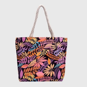 Anna-Kaci Women's Tropical Leaf Print Canvas Tote Bag - Large Capacity Shoulder Bag - 1 of 4