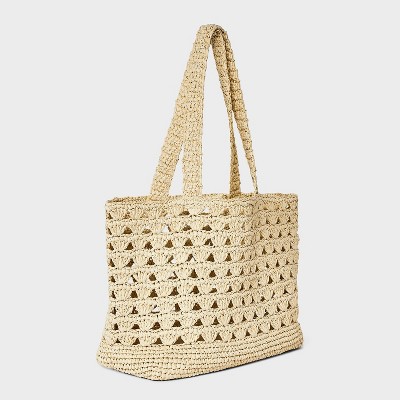 Сумки Universal Thread Straw Scallop Woven Tote Handbag - Universal Thread™ Natural — фото 3