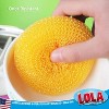 Lola Products Plastic Mesh Scouring Pads - 3.375" x 1.25", Non-Scratch Dish Scrubbers to Clean Dishes, Assorted Colors - Red, Blue & Yellow, 36 Pack - 3 of 4