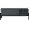 Monarch Specialties Tv Stand 60 Inch Console Media Entertainment Center Storage Cabinet Grey Laminate Black Metal Contemporary Modern - 3 of 4