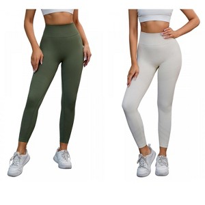 INSPIRE CHIC 2 Pcs Women's High-Waisted Tummy Slimming Cycling Running Workout Control Panties - 1 of 4