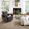 COLAMY Swivel Accent Chair, Leather Swivel Chair Armchair, Single Sofa for Home Office - 3 of 4