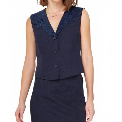 Women's V-neck Sleeveless Button Front Vest - current air