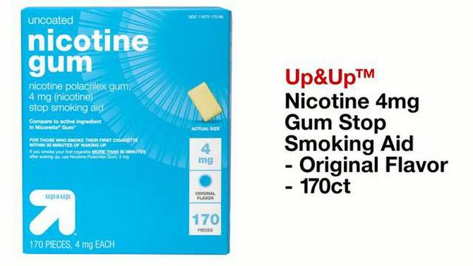 Nicotine 4mg Gum Stop Smoking Aid - Original - up & up™, 2 of 10, play video
