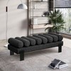 Meridian Furniture,Akeela Linen Textured Fabric Bench - 2 of 4