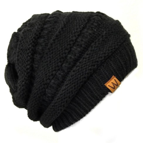Wrapables Slouchy Winter Beanie Cap Hat Black Target