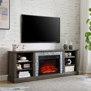 NicBex TV Stand for 75 Inch TV with 6 Open Storage Space,TV Entertainment Center with 23 Inch Fireplace Insert,TV Console Table for Living Room - 1 of 4