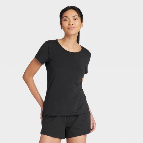 Essentials T-Shirt Col Rond à Manches Courtes Coupe Classique Femme,  Lot de 2, Noir/Blanc, XS : : Mode