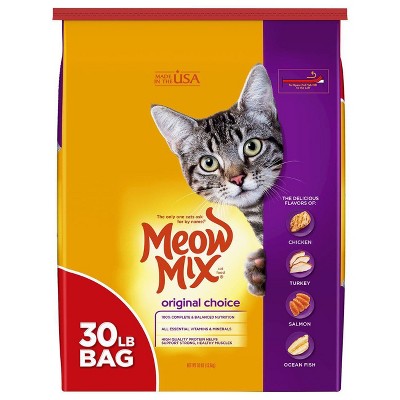 Meow Mix Original Choice with Flavors of Chicken, Turkey & Salmon Adult Complete & Balanced Dry Cat Food - 30lbs