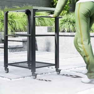 SEVOBAL Outdoor Grills, Griddles and Smokers Premium Stainless Steel Grill Cart with Foldable Side Table Cooking Station, Black, 37.4"*27.6"*19.7" - 1 of 4