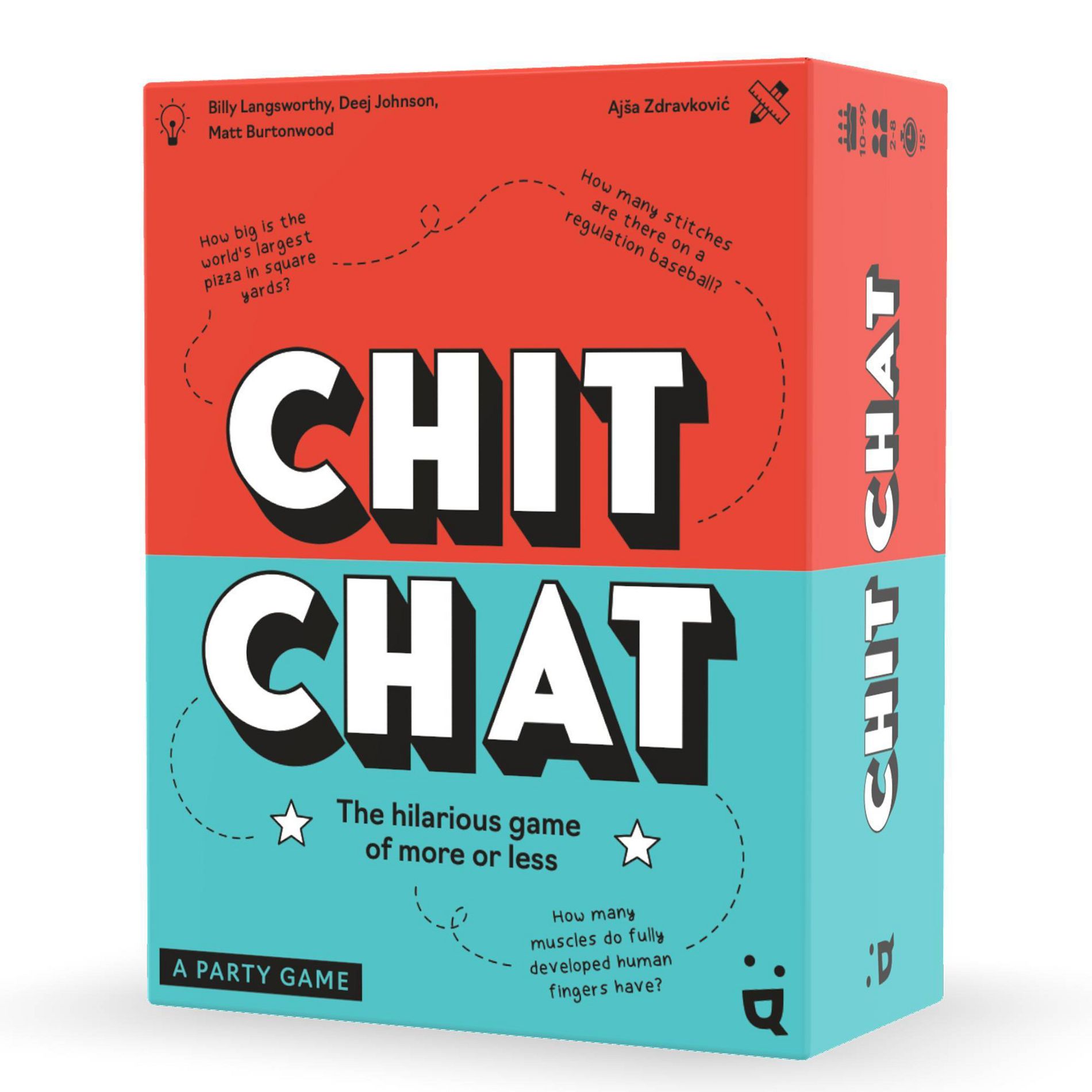 Asmodee Chit Chat Card Game: Numbers Focus, Party Fun, 4-10 People, 10-Minute Play, Complete Set