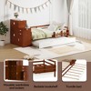 Twin Size Wood Platform Bed with Sample Bookshelf and Movable Wardrobe - 3 of 4