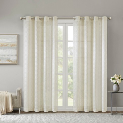 Leif Leaf Embroidered Grommet Sheer Window Curtain Target
