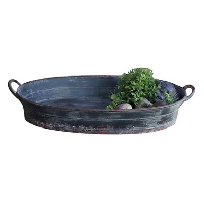 Oval Metal Tray - Black - 3R Studios