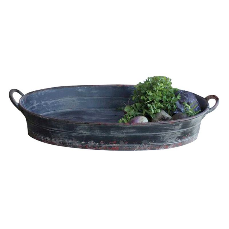 Oval Metal Tray - Black - Storied Home, 1 of 6