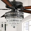 Kviflon 52 inches Crystal Ceiling Fan Fandelier with Lights ,Noiseless AC Motor, Retro/Farmhouse Lighting, Dining Room,Living Room - 2 of 4