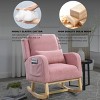 Airsurfer 27.5 "W Modern Accent High Back Living Room Casual Armchair Rocker with One Lumbar Pillow, Two Side Pockets,Teddy - 2 of 4
