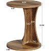 Tribesigns C-Shaped End Table, 19" Farmhouse Round Nightstand, 2-Tier Side Table for Living Room with Storage, for Bedroom,Rustic Brown - 2 of 4