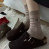 Anna-Kaci Women's 3-Pack Ribbed Crew Socks with Subtle Flecked Texture and Mini Embroidered Bow Accent - 3 of 4