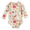 Hudson Baby Infant Girl Thermal Long Sleeve Bodysuits, Acorn Botanical - 3 of 4