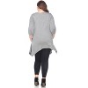 Women's Plus Size 3/4 Sleeve Makayla Tunic Top with Pockets - White Mark - 3 of 3