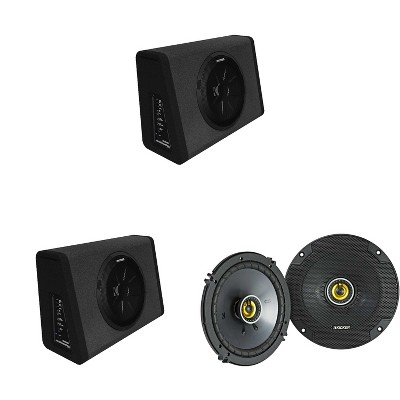 Kicker (2) 11PT250 Powered Truck Enclosure & 46CSC654 6.5" Bundle