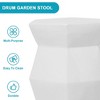 Kumasinova 16.7" Glazed Ceramic Drum Stool Outdoor End Table with 250lbs Max,Versatile Decor Piece,Accent Garden Stool for Patio,Porch&Poolside,White - 3 of 4