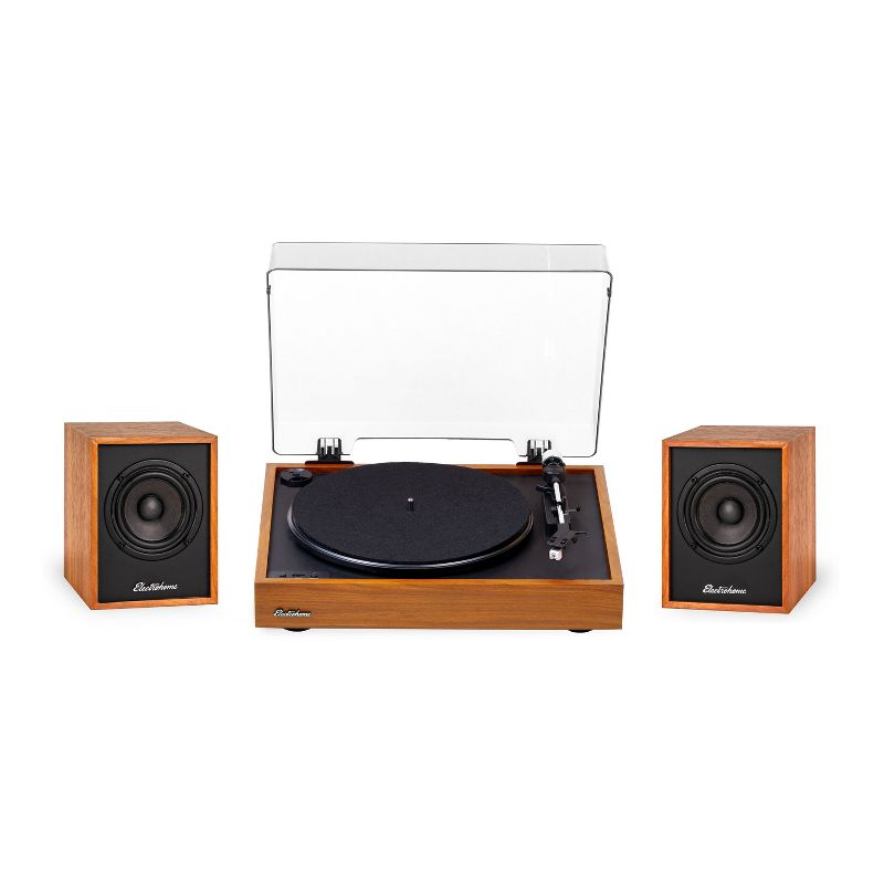 Electrohome Montrose Wireless Vinyl Record Player with Huntley, Powered Bluetooth Bookshelf Speakers, 1 of 10