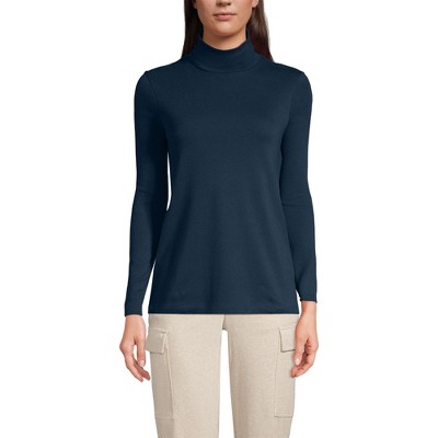 Lands' End Women's Supima Cotton Fitted Long Sleeve Turtleneck