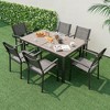 Tangkula 59" x 35" Large Rectangle Outside Table w/ Metal Legs Accommodate up to 6 - 2 of 4