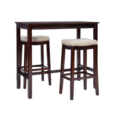 3pc Claridge Bar Height Dining Set - Linon