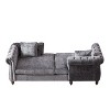 81-inch Chenille Face-to-Face Chaise Lounge with Two Pillows, Nailhead Trim, Button Tufted Design, and Rolled Arms for Lounge, Living Room, and Office - 2 of 4